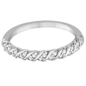 แหวนแต่งงานทองคำขาว 18K ประดับเพชร 0.17 กะรัต - Product Image 2