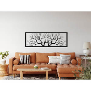 Arte Mural Metálico Grande de Alta Calidad, Decoración de Árbol, Bosque Moderno, Marco Negro, Decoración Interior para Colgar, Regalo de Pascua o Inauguración de Casa, India - Product Image 3