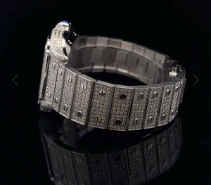 Montre en acier inoxydable de qualité supérieure entièrement sertie de diamants pour hommes et unisexe, disponible pour l'exportation, prix d'Inde - Product Image 2