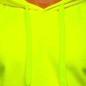 Sudadera con capucha y forro polar de color amarillo neón, venta al por mayor - Product Image 6