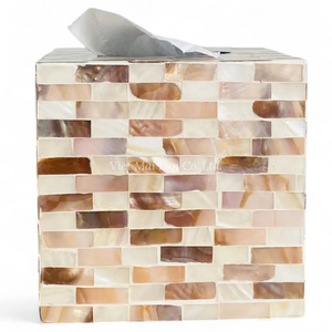 Caja de Pañuelos de Nácar Natural, Incrustaciones de Concha Hechas a Mano, Decoración Ecológica para el Hogar - Product Image 2