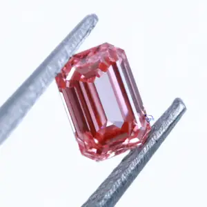 Exclusive loose diamond in lab grown vvs clarity with pink treated color in emerald cut for enhanced shine of any jewelry