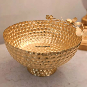 Elegante Tazón Hecho a Mano, Accesorios de Cocina, Decoración del Hogar, Diseño Superior, Base Plateada, Forma Redonda de Metal - Product Image 4