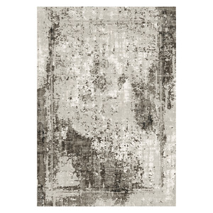 Tapis de salon en chenille gris argenté moderne abstrait imprimé numériquement, lavable en machine, antidérapant, vente en gros RUGS DEPOT LXDP-0529 - Product Image 1