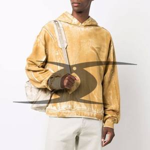 Sudaderas térmicas de temporada de invierno personalizadas para hombre, peso pesado, 400gsm, forro polar de felpa francés, Boxy Sun Faded, ácido desgastado, 100% algodón - Product Image 4