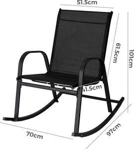Modern Lightweight Rocking <b>Chair</b> with Breathable Mesh Fabric Waterproof and Durable Steel Frame for Hotels Apartments <b>Patios</b> - Product Image 3