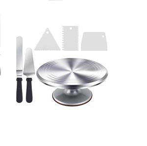 Présentoir à gâteau en métal au design moderne Décorations gravées à la main Support à gâteau rond durable Célébrations de fête d'anniversaire - Product Image 3