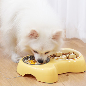 Mangkuk Makan Hewan Peliharaan 2-in-1 Stainless Steel Anti Bocor dengan Alas Silikon Anti Selip untuk Anjing dan Kucing - Product Image 3