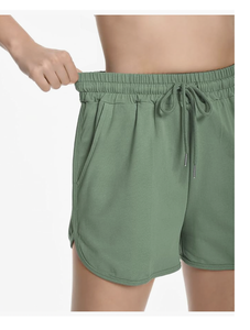 Pantalones Cortos Deportivos de Algodón para Mujer, Estilo Casual, con Dobladillo Curvo, Cordón Ajustable, para Verano, Entrenamiento Atlético - Product Image 5