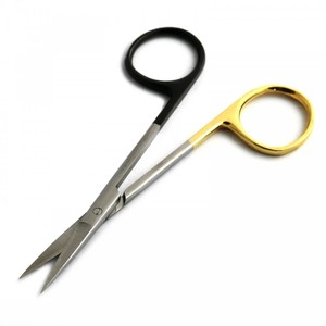 Ciseaux à Iris SuperCut Droit TC Poignées plaquées or Acier inoxydable allemand avec lames tranchantes - Product Image 2