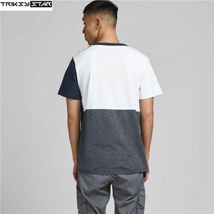 Camiseta de manga corta OEM 100% de algodón para hombre con bolsillo delantero, ropa de calle Unisex de alta calidad, ropa informal de peso pesado estampada - Product Image 3