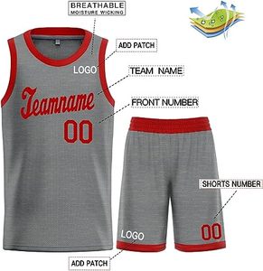 Maillot de basket-ball personnalisé avec logo d'équipe brodé, impression par sublimation personnalisée, 100% polyester antibactérien - Product Image 3