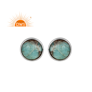 Pendiente de tuerca de piedras preciosas de cobre Mojave Natural de plata de ley fina superventas, joyería personalizada para mujer, regalo para ella - Product Image 1