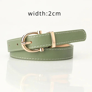 Ceinture en cuir véritable personnalisée en gros personnalisée sur le cuir de peau pour les femmes ceinture décontractée à boucle ardillon réglable - Product Image 5
