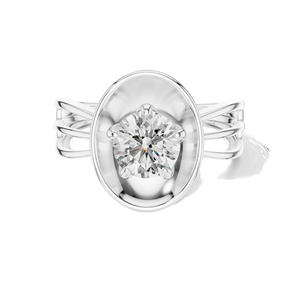Anillo de Diamante Ovalado de Laboratorio de 1 Quilate para Mujer, VVS-VS EF CVD, Oro de 18 Quilates, 14 Quilates, 10 Quilates y Plata 925, Oro Rosa, Amarillo y Blanco - Product Image 3