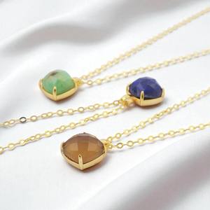 Argent Sterling Coussin Forme Rose Quartz Prong Set Charme Pendentif 18 Pouces Chaîne Collier Bijoux - Product Image 4