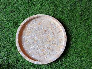 Plateaux de service exquis en bois pour desserts et bonbons avec nacre incrustée Cadeaux personnalisés pour les célébrations du Ramadan et de l'Aïd - Product Image 6