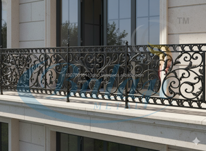 Barandilla de Balcón Decorativa de Hierro Fundido Moderno de Calidad de Exportación Balaji Metals, Sin Marco, Ajustable, Protección UV, Duradera - Product Image 4