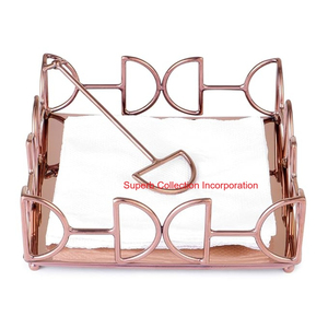 Servilletero de acero inoxidable moderno y elegante con diseño de desplazamiento Servilletero de metal decorativo para mesa de comedor Restaurante - Product Image 4