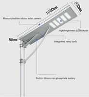 400W Tout-en-un Extérieur Rue Solaire LED Lumière IP65 Étanche Corps en Aluminium avec Alimentation par Batterie Conception Intégrée