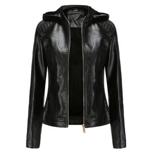 Veste en cuir véritable matelassée à coupe ajustée pour femmes vêtements d'extérieur à la mode respirants pour motards manteau en cuir de motard féminin - Product Image 6