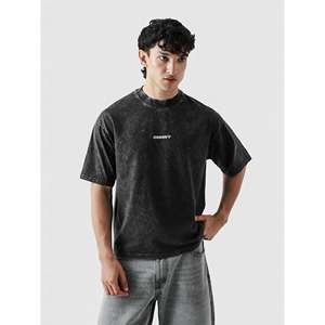 เสื้อยืดคอเร โอเวอร์ไซส์ แอซิดวอช แบบเรียบ - Product Image 2