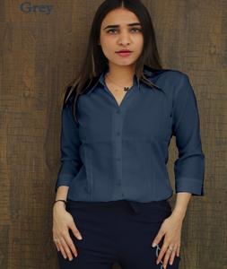 Chemise fantaisie en crêpe américain lourd de créateur pour femmes tenue de bureau décontractée multicolore inspirée des vêtements indiens et pakistanais - Product Image 1