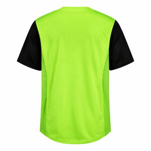 Maillot de baseball surdimensionné vert néon personnalisé - T-shirt streetwear léger en maille polyester pour homme - Product Image 2