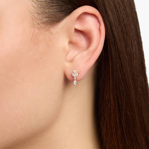 TRENDY ELEGANT 925 SILVER STYLISH PEAR LAB GROWN DIAMOND <b>FINE</b> <b>DANGLE</b> <b>EARRING</b> for WEDDING PARTIES GIFT for WOMEN - Product Image 4