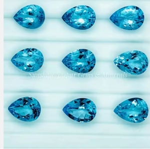 พลอย15X20mm เจียระไนแบบลูกแพร์พลอยสีฟ้าท้องฟ้าตามธรรมชาติแบบเหลี่ยมเพชรพลอยหลวมที่ได้รับการรับรองจากกะรัต IGI - Product Image 2