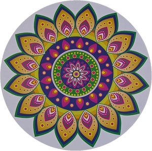 Indian Diwali Decorations Self-Adhesive Rangoli Floor Sticker Eco-Friendly Vinyl for Home Entrance <b>Wall</b> <b>Table</b> Decor Return Gift - Product Image 3