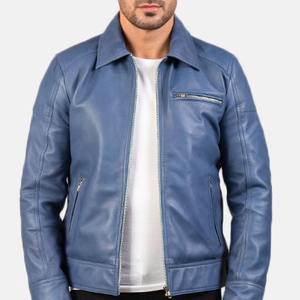 Veste de motard à col montant personnalisable pour hommes broderie d'écusson Letterman OEM prix de gros tissé design uni personnalisable - Product Image 6