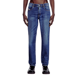 Jeans bleu foncé à coupe régulière Denim brodé taille haute classique pour automne/hiver Confort et polyvalence - Product Image 2