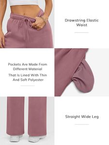 Pantalones esenciales de pierna ancha sueltos personalizados para mujer, pantalones de chándal apilados de algodón de rizo francés para hombre, pantalones de chándal holgados de cintura doble - Product Image 4