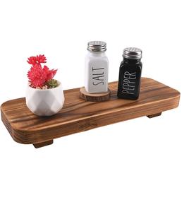 Elevador de madera de granja, soporte de Pedestal decorativo de pulgadas de madera, bandeja, pantallas, decoraciones para decoración rústica del hogar y la cocina (marrón) - Product Image 1