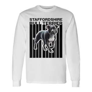 Camiseta de manga larga Staffordshire Bull Terrier con cuello redondo, unisex, para adultos, regalo para amantes de los perros - Product Image 1