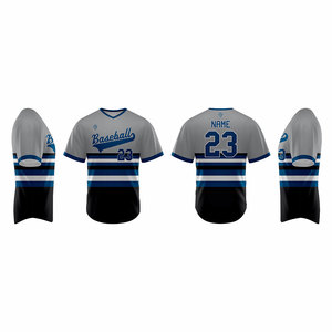 Camiseta de Béisbol Sublimada Personalizable de Alta Calidad, 100% Poliéster, Cuello en V, Transpirable, con Botones y Logotipo Personalizado - Product Image 1