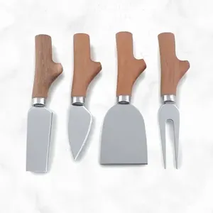 Juego de cuchillos para queso hechos a mano, cabeza de acero inoxidable de Color dorado con mango de resina antigua, cubiertos, utensilios de cocina de regalo, compra a granel - Product Image 3