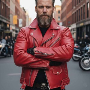 Chaqueta de Motociclista de Cuero para Hombre, con Capucha, Diseño a Cuadros, Transpirable, de Verano - Product Image 1