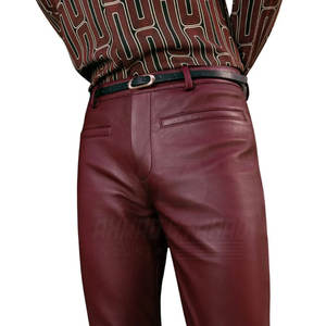 Pantalones de Cuero para Hombre, Corte Recto, Ajustados, Casuales, con Logotipo Personalizado, Ligeros, Transpirables, Ecológicos, de la Mejor Calidad - Product Image 2