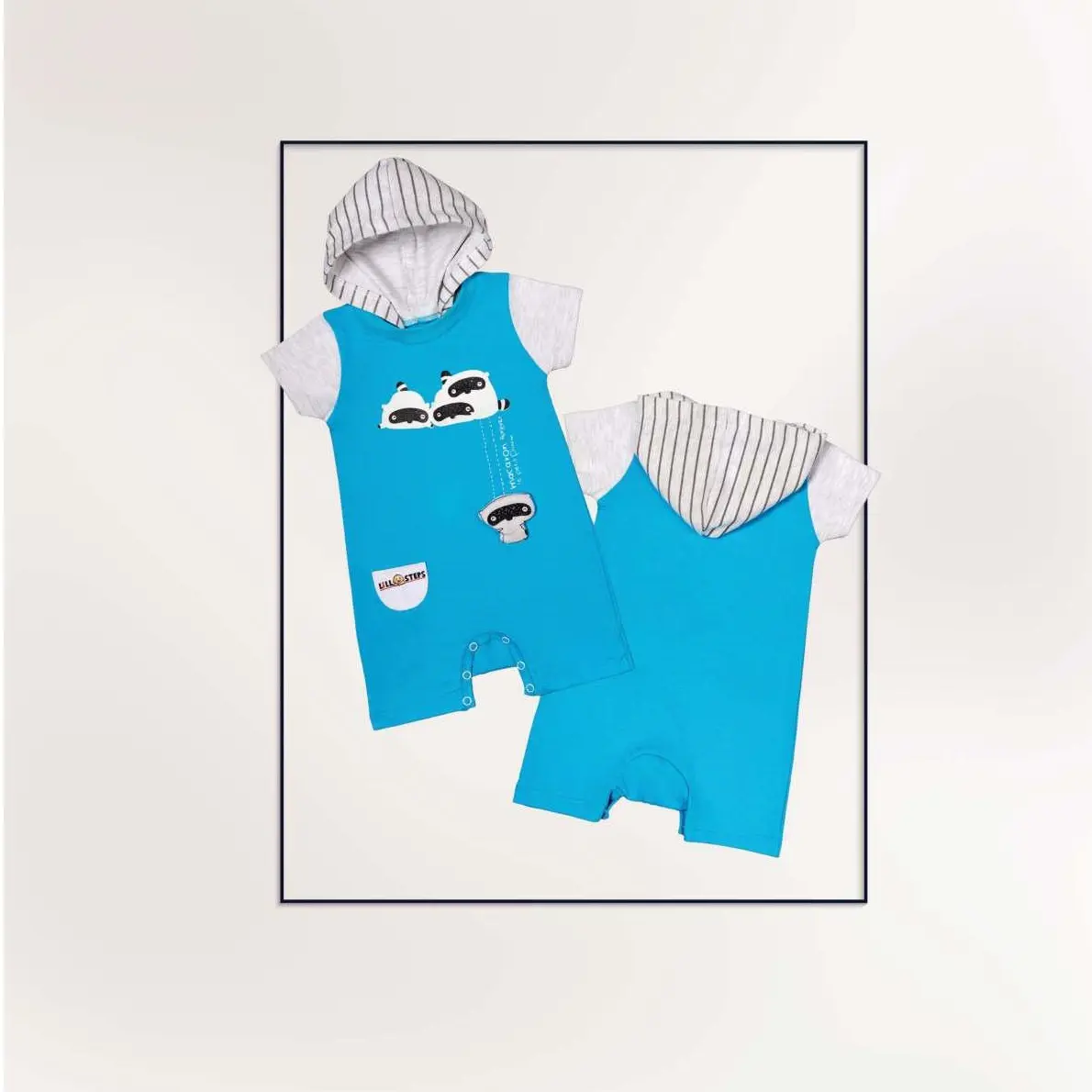 Lill100% örme pamuklu kumaş bebek giyim Motif baskılı tulum hint ihracatçısı toplu olarak satılık