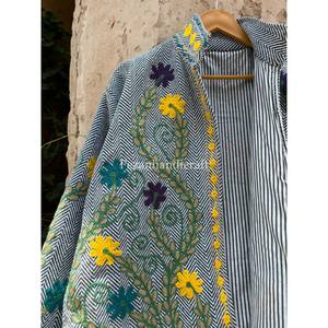 Uzbek suzani-Inspired เสื้อแจ็คเก็ตผ้าฝ้ายปักปอกระเจาถักสำหรับฤดูใบไม้ผลิฤดูใบไม้ร่วงฤดูหนาว - Product Image 2
