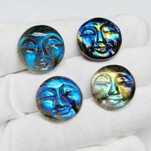 พลอยลาบราโดไรต์แกะสลักด้วยมือ รูปทรงหน้ามน สำหรับทำเครื่องประดับ ขนาด 18 มม. - Product Image 3