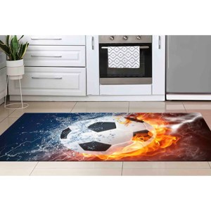 Tapis de football : Tapis sportif Feu et Eau, Tapis imprimé, Tapis doux non tissé - Product Image 5