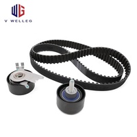 Set Tiga Potong Timing Assembly K0176134 untuk Peugeot 307 408 Sega C4L 1.6 Elysee C2 2.0 Idler Pulley Timing Belt Tensioner