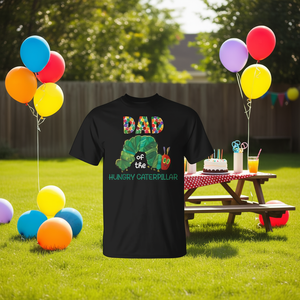 Camiseta familiar de cumpleaños para papá, niños y niñas con diseño de oruga hambrienta - Product Image 3