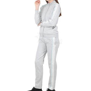 ชุดวอร์มผู้หญิงผ้าฝ้ายคอปกตั้งลายพื้นโลโก้ได้ตามต้องการ - Product Image 2