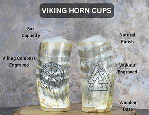 Craftshub 6 pulgadas Cuerno natural Vaso medieval Premium Ecológico Promocional Ale Cerveza Vino Refrescos Taza Viking Drinking - Product Image 3