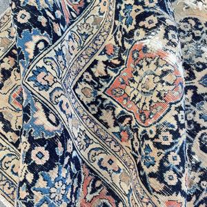 Alfombra Turca Extra Grande de 9.5x12.1 pies (289x369 cm), Alfombra Vintage con Diseño Floral Azul - Product Image 5