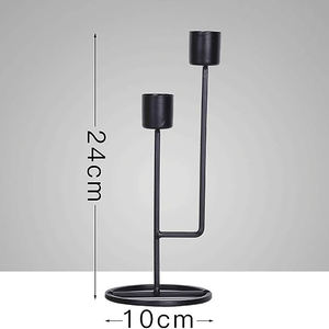 Soporte de candelabro de hierro clásico hecho a mano, acabado negro, centro de mesa para el hogar, Metal decorativo - Product Image 6